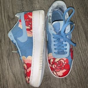 Baby Blue and Rose Nike Air Force 1
